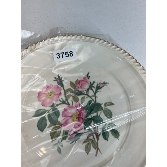 Vintage The Harker Pottery Co. 22 KT. Gold Floral Scalloped Edge Dinner Plate - Picture 9 of 9